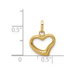 14k Polished Cut-out Puffed Heart Charm - Image 2