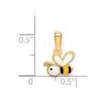 14k Enamel Bumble Bee Pendant - Image 3