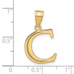 14k Polished Etched Letter C Initial Pendant - Image 3
