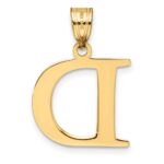 14k Polished Etched Letter D Initial Pendant - Image 3