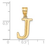 14k Polished Etched Letter J Initial Pendant - Image 4