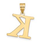 14k Polished Etched Letter K Initial Pendant - Image 3