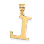 14k Polished Etched Letter L Initial Pendant - Image 3