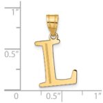14k Polished Etched Letter L Initial Pendant - Image 4