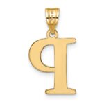 14k Polished Etched Letter P Initial Pendant - Image 3