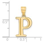 14k Polished Etched Letter P Initial Pendant - Image 4