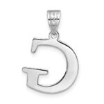 14kw Polished Etched Letter G Initial Pendant - Image 3
