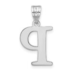 14kw Polished Etched Letter P Initial Pendant - Image 3