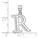14kw Polished Etched Letter R Initial Pendant - Image 4