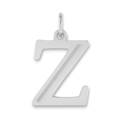 14kw Polished Etched Letter Z Initial Pendant