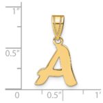 14k Polished Script Letter A Initial Pendant - Image 3