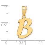 14k Polished Script Letter B Initial Pendant - Image 3