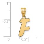 14k Polished Script Letter F Initial Pendant - Image 4