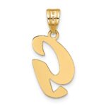 14k Polished Script Letter G Initial Pendant - Image 3
