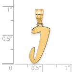 14k Polished Script Letter J Initial Pendant - Image 4