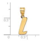 14k Polished Script Letter L Initial Pendant - Image 4