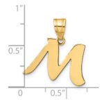 14k Polished Script Letter M Initial Pendant - Image 4
