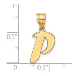 14k Polished Script Letter P Initial Pendant - Image 4