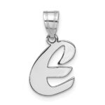 14kw Polished Script Letter E Initial Pendant