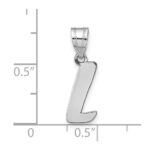14kw Polished Script Letter L Initial Pendant - Image 4