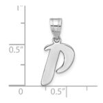 14kw Polished Script Letter P Initial Pendant - Image 4