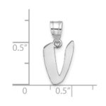 14kw Polished Script Letter V Initial Pendant - Image 4