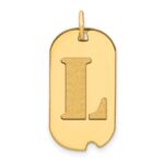 14k Polished Letter L Initial Dog Tag Pendant