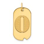 14k Polished Letter O Initial Dog Tag Pendant