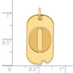 14k Polished Letter O Initial Dog Tag Pendant - Image 2