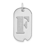 14kw Polished Letter F Initial Dog Tag Pendant