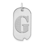 14kw Polished Letter G Initial Dog Tag Pendant