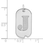14kw Polished Letter J Initial Dog Tag Pendant - Image 2