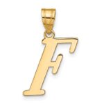 14k Polished Letter F Initial Pendant