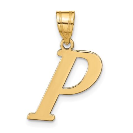 14k Polished Letter P Initial Pendant
