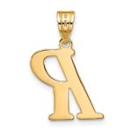 14k Polished Letter R Initial Pendant - Image 3