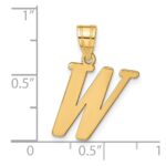 14k Polished Letter W Initial Pendant - Image 4