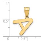 14k Polished Bubble Letter A Initial Pendant - Image 3
