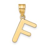 14k Polished Bubble Letter F Initial Pendant