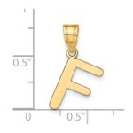 14k Polished Bubble Letter F Initial Pendant - Image 4