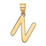 14k Polished Bubble Letter N Initial Pendant