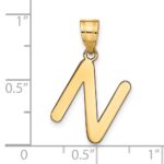 14k Polished Bubble Letter N Initial Pendant - Image 4