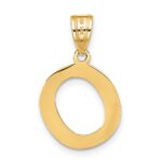14k Polished Bubble Letter O Initial Pendant - Image 3