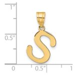 14k Polished Bubble Letter S Initial Pendant - Image 4