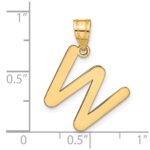 14k Polished Bubble Letter W Initial Pendant - Image 4