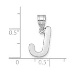 14kw Polished Bubble Letter J Initial Pendant - Image 4
