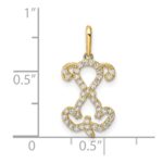 14K Polished CZ Puppy Sitting Outline Pendant - Image 3