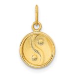 14K Polished Black/White Enamel Yin and Yang Pendant - Image 4