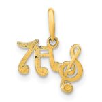14K Polished Music Notes and Treble Clef Pendant - Image 4