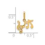 14K Polished Music Notes and Treble Clef Pendant - Image 3