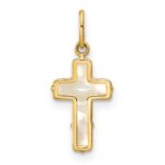 14K Polished Mother of Pearl Cross Pendant - Image 4